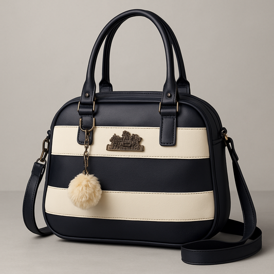 Nautical Chic Handbag: Striped Elegance with Playful Charm