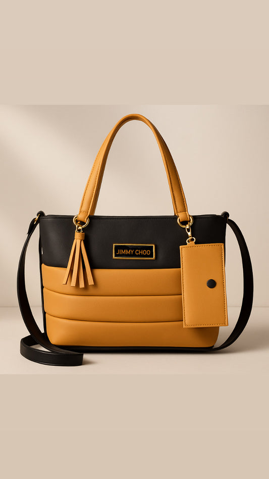 Jimmy Choo Two-Tone Handbag: Modern Sophistication with Practicality